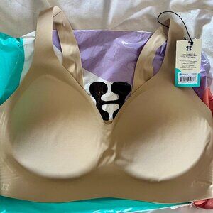 NWT Huug Invisible Plunge Wireless Bra Stone XL